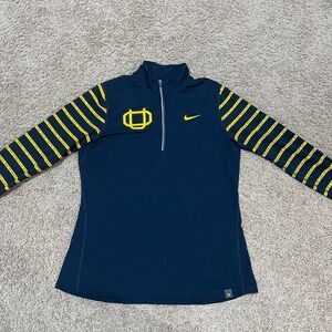 Oregon Ducks Jacket Womens Large Blue Nike Tailgate Element 1/2 Zip Top WEBFOOTS